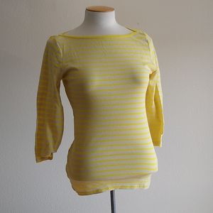 3/$15 Old Navy neutral /yellow stripe womens m euc